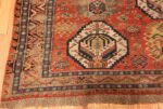 Corner Of Antique shabby chic tribal Caucasian Sumak Rug 49992 by Nazmiyal NYC