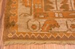 Corner Of Green Color Antique Turkish Oushak Rug 50639 by Nazmiyal NYC