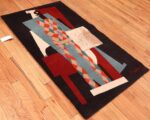 Side View Of Vintage Scandinavian Picasso Art Rug 70004 by Nazmiyal NYC