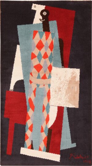 Vintage Scandinavian Picasso Art Rug 70004 by Nazmiyal NYC