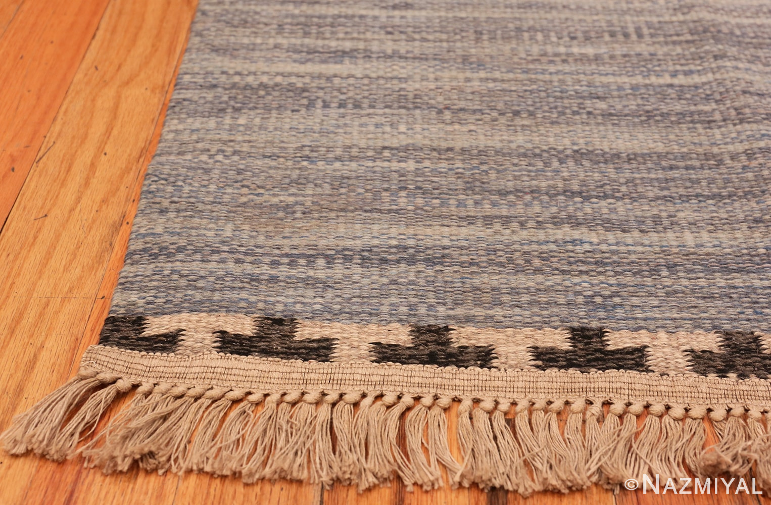 Corner Of Rakel Carlander Designed Vintage Scandinavian Swedish Kilim 49265 by Nazmiyal NYC