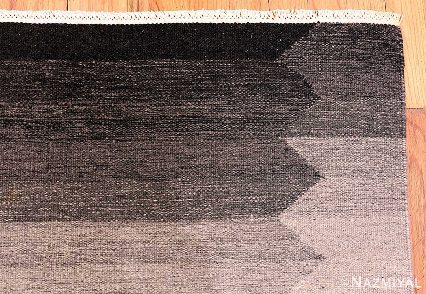 Corner Of Small Vintage Geometric Swedish Kilim Rug 49955 by Nazmiyal NYC