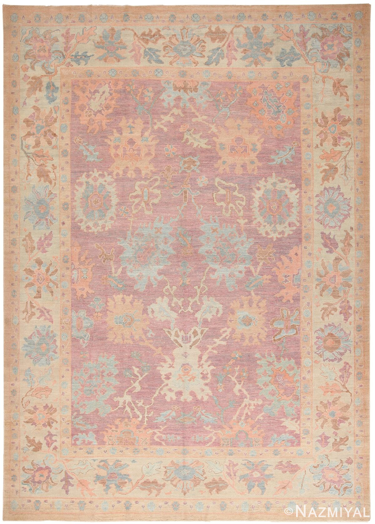 Light Purple Modern Oushak Rug 60064 by Nazmiyal NYC