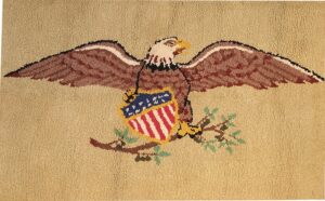 Antique Hooked American Eagle Rug #41024 by Nazmiyal Antique Rugs