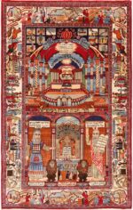 Antique Persian Silk Kashan Judiaca Rug #45067 by Nazmiyal Antique Rugs