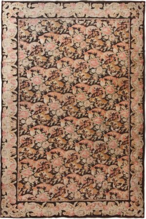 Floral Antique Ukrainian Pile Rug 70647 by Nazmiyal NYC
