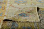 Back Of Decorative Garden Design Modern Turkish Oushak Runner Rug 60393 by Nazmiyal NYC