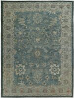 Blue Modern Turkish Oushak Rug 60384 by Nazmiyal NYC