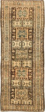 Brown Earth Tone Tribal Antique Persian Malayer Runner Rug #43059 by Nazmiyal Antique Rugs