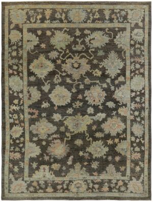 Brown Modern Turkish Oushak Rug 60382 by Nazmiyal NYC