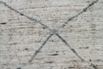 Close Up Geometric Cream Modern Moroccan Style Afghan Rug 60123 by Nazmiyal NYC