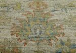 Close Up Soft Green Modern Turkish Oushak Rug 60392 by Nazmiyal NYC