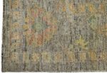 Corner Of Green Earth Tone Modern Turkish Oushak Rug 60383 by Nazmiyal NYC