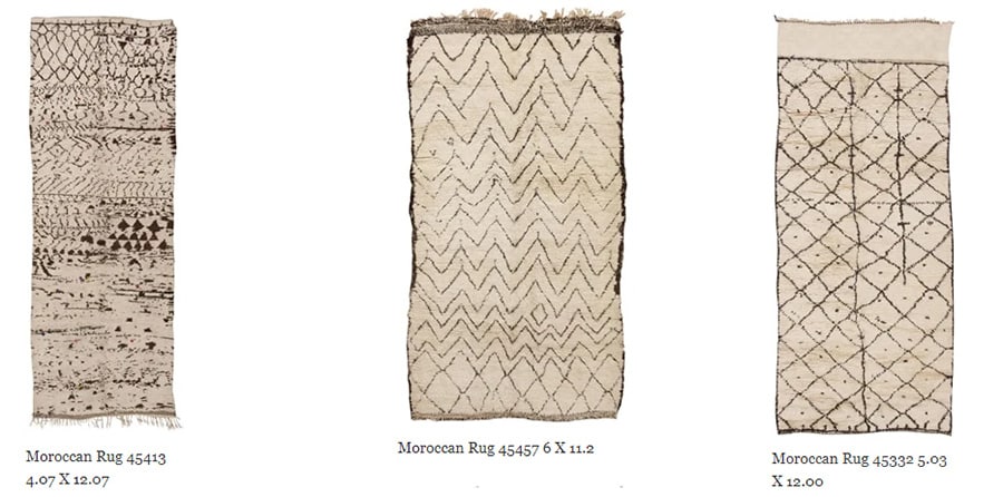 The Rugs Used For The Above Custom Made Moroccan Rug Creating Custom Made Moroccan Rugs by Nazmiyal Antique Rugs