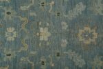 Details Blue Modern Turkish Oushak Rug 60384 by Nazmiyal NYC