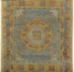 Details Decorative Garden Design Modern Turkish Oushak Runner Rug 60393 by Nazmiyal NYC