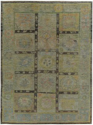 Garden Design Modern Turkish Oushak Rug 60389 by Nazmiyal NYC