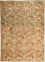 Green Floral Romanian Antique Bessarabian Kilim Rug #43433 by Nazmiyal Antique Rugs