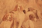 Hunting Dogs Antique French Tapestry Dog Rug 2069 by Nazmiyal NYC