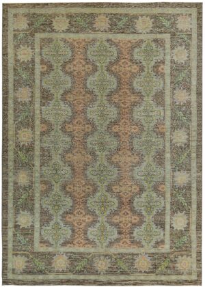 Large Earth Tone Decorative Modern Turkish Oushak Rug 60388 by Nazmiyal NYC