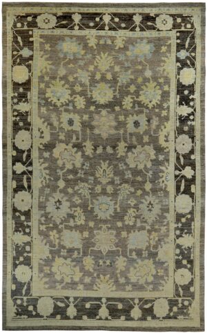 Large Green Modern Oushak Rug 60381 by Nazmiyal NYC