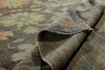 Pile Of Brown Green Modern Turkish Oushak Rug 60387 by Nazmiyal NYC