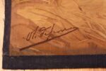 Signature Of Antique French Tapestry Dog Rug 2069 by Nazmiyal NYC
