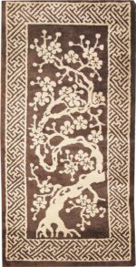 Small Scatter Size Brown Antique Peking Chinese Carpet #1620 by Nazmiyal Antique Rugs