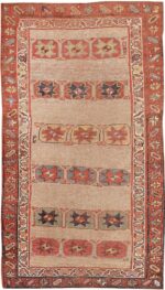 Tribal Small Scatter Size Antique Persian Kurdish Rug #44932 by Nazmiyal Antique Rugs