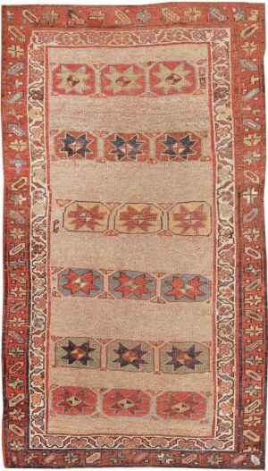 Tribal Small Scatter Size Antique Persian Kurdish Rug #44932 by Nazmiyal Antique Rugs