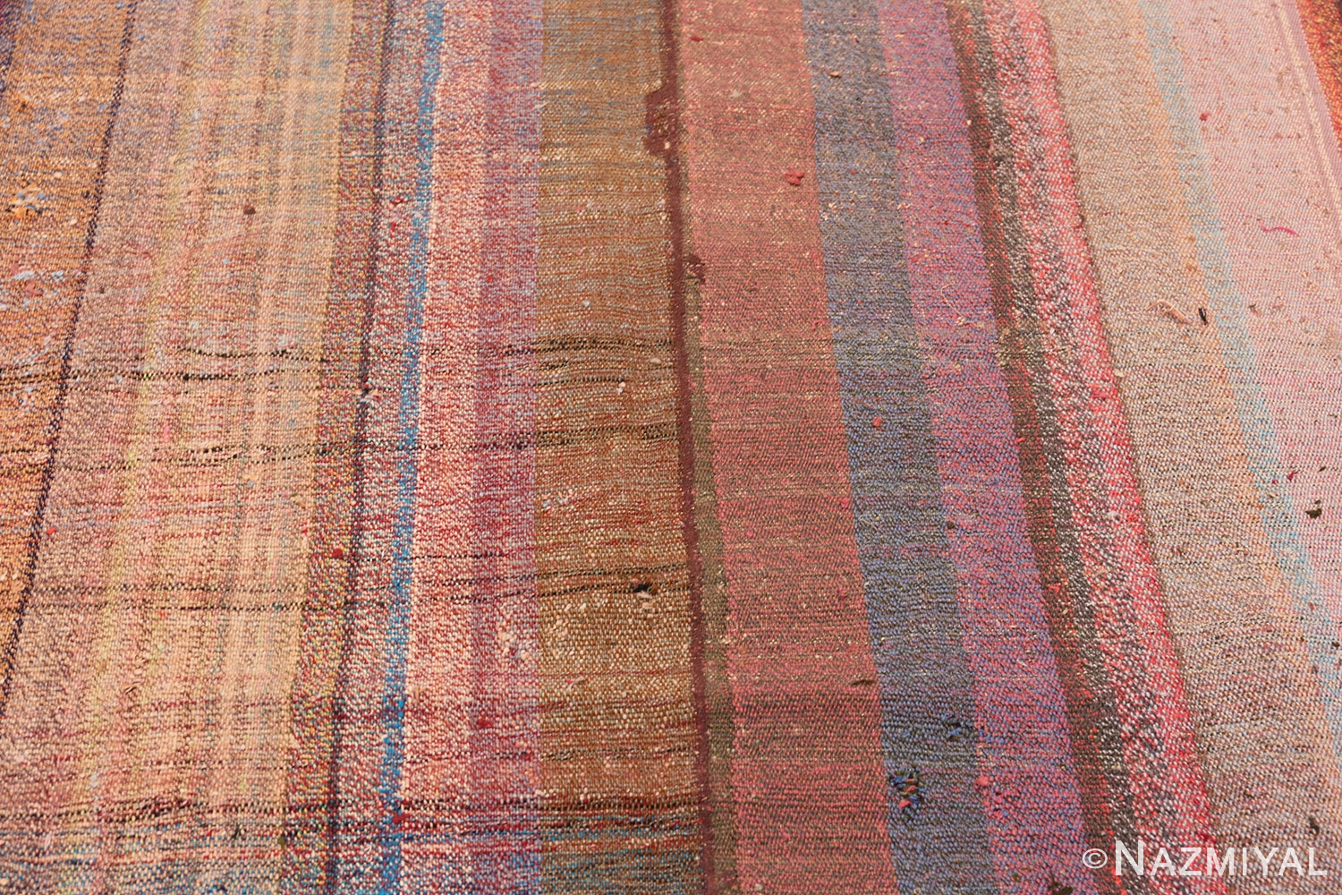 Close Up Striped Decorative Vintage Persian Kilim Rug 60368 by Nazmiyal NYC