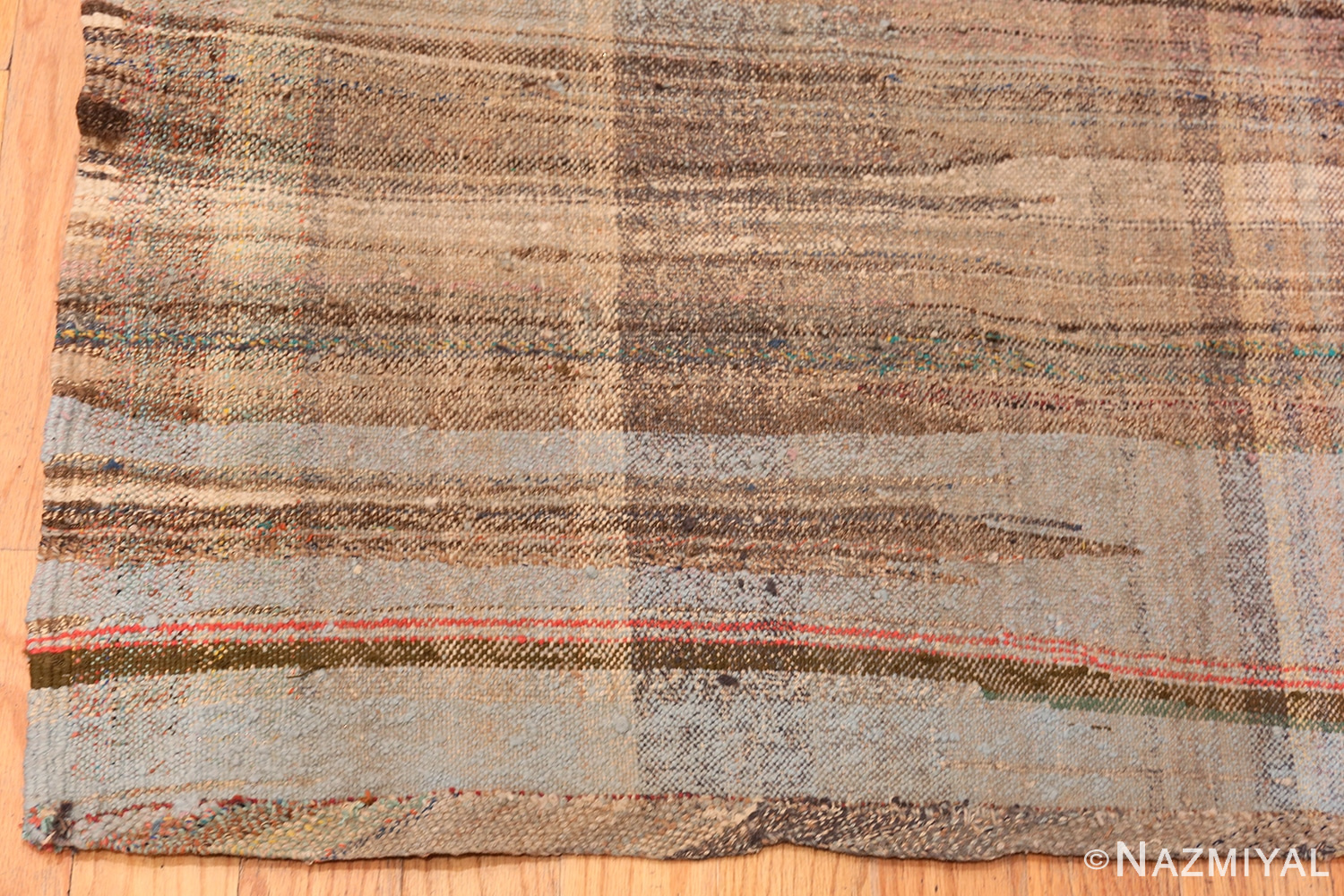 Corner Of Earth Tone Vintage Persian Kilim Runner Rug 60362 by Nazmiyal NYC