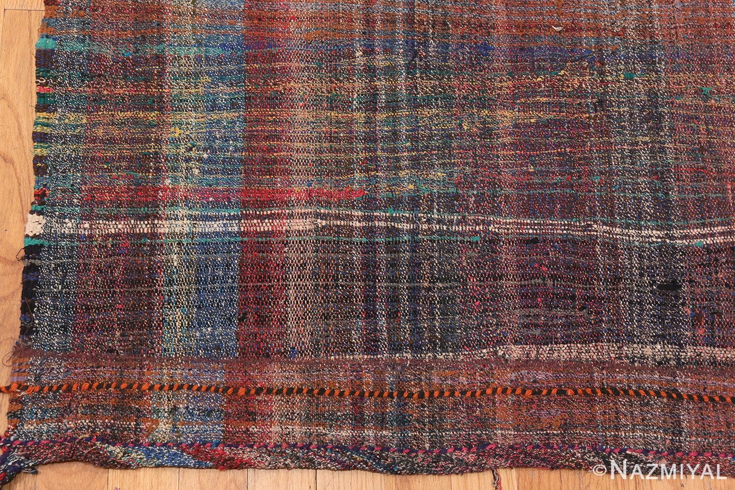 Corner Of Striped Vintage Persian Kilim Rug 60371 by Nazmiyal NYC