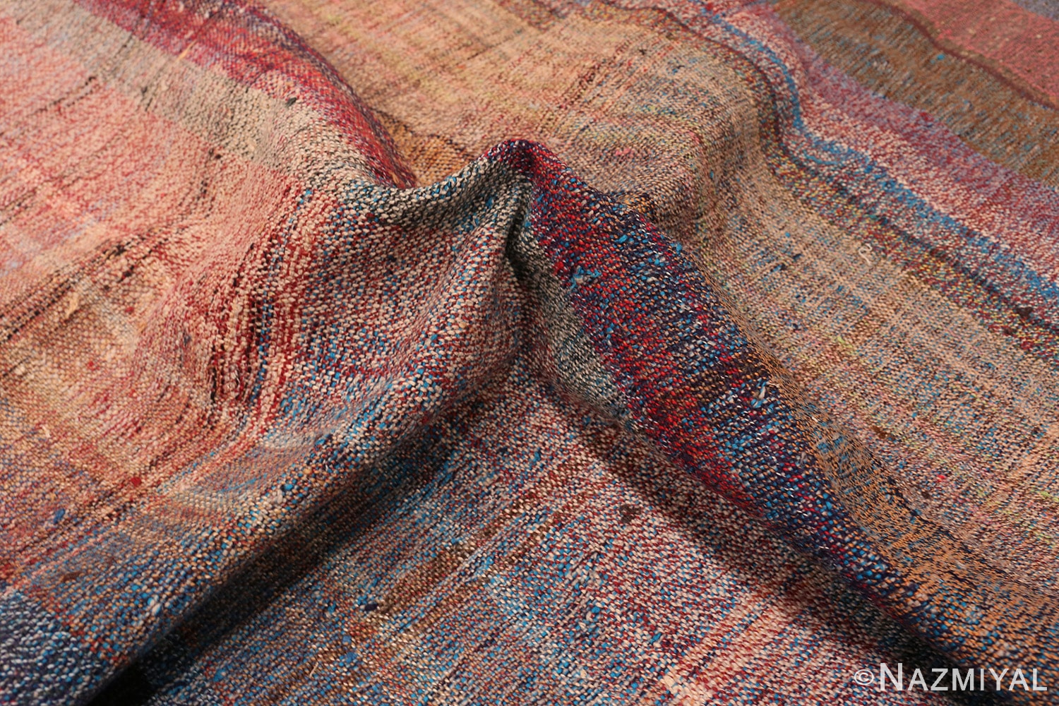 Pile Of Striped Decorative Vintage Persian Kilim Rug 60368 by Nazmiyal NYC