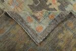 Weave Of Brown Green Modern Turkish Oushak Rug 60387 by Nazmiyal NYC