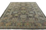 Whole View Of Brown Green Modern Turkish Oushak Rug 60387 by Nazmiyal NYC