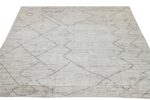 Whole View Of Geometric Cream Modern Moroccan Style Afghan Rug 60123 by Nazmiyal NYC