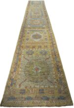 Whole View Of Decorative Garden Design Modern Turkish Oushak Runner Rug 60393 by Nazmiyal NYC
