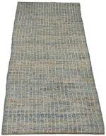 Whole View Of Soft Ivory and Light Blue Modern Moroccan Style Runner Rug 60327 by Nazmiyal NYC