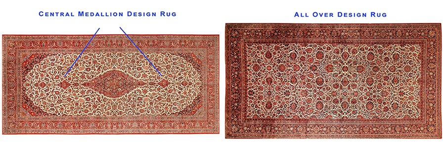 All Over Design Rug Vs Central Medallion Pattern Rug All Over Design Rug Vs Central Medallion Pattern Rug by Nazmiyal Antique Rugs