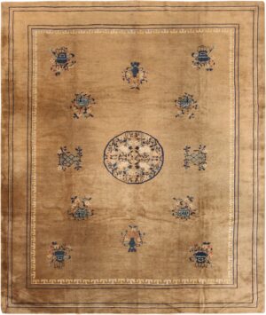 Decorative Light Green Antique Chinese Carpet 50096 by Nazmiyal NYC