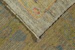 Back Of Light Grey Yellow Modern Turkish Oushak Rug 60416 by Nazmiyal NYC