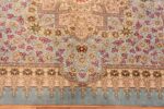 Border Of Square Silk Vintage Persian Qum Rug 70793 by Nazmiyal NYC
