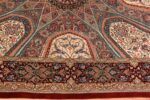 Border Of Fine Floral Geometric Vintage Persian Silk Qum Rug 70785 by Nazmiyal NYC