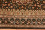 Border Of Fine Floral Silk Vintage Persian Qum Rug 70791 by Nazmiyal NYC