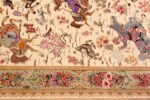 Border Of Hunting Design Vintage Persian Silk Qum Rug 70781 by Nazmiyal NYC