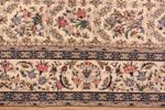 Border Of Small Vintage Persian Silk and Wool Isfahan Rug 70784 by Nazmiyal NYC