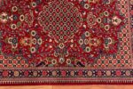 Border Of Vase Design Small Vintage Persian Silk Qum Rug 70783 by Nazmiyal NYC