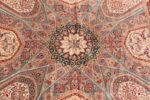 Center Of Fine Floral Geometric Vintage Persian Silk Qum Rug 70785 by Nazmiyal NYC