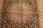 Center Of Fine Floral Silk Vintage Persian Qum Rug 70791 by Nazmiyal NYC
